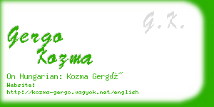 gergo kozma business card